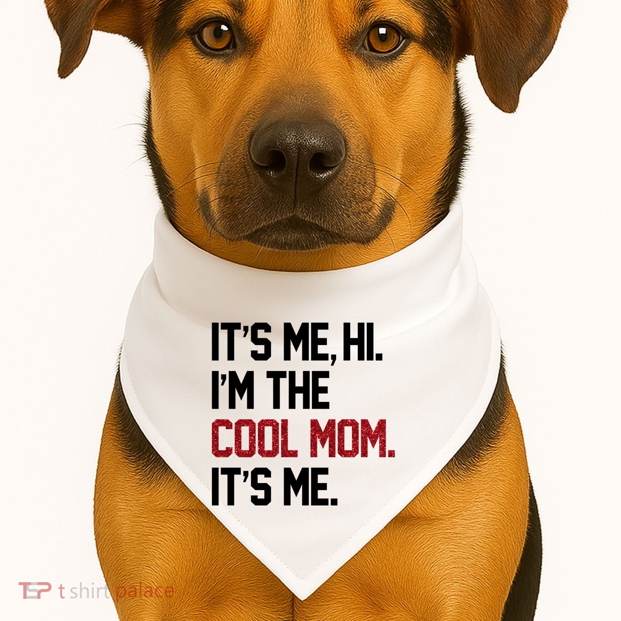 Its Me Hi Im The Cool Mom Its Me USA-Made Doggie Bandana