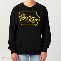 Iowa Map Iowa Lover Heaven Gold Map Women's Sweatshirt thumb 0