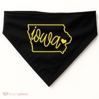 Iowa Map Iowa Lover Heaven Gold Map USA-Made Doggie Bandana thumb 0