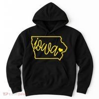 Iowa Map Iowa Lover Heaven Gold Map Hoodie thumb 0