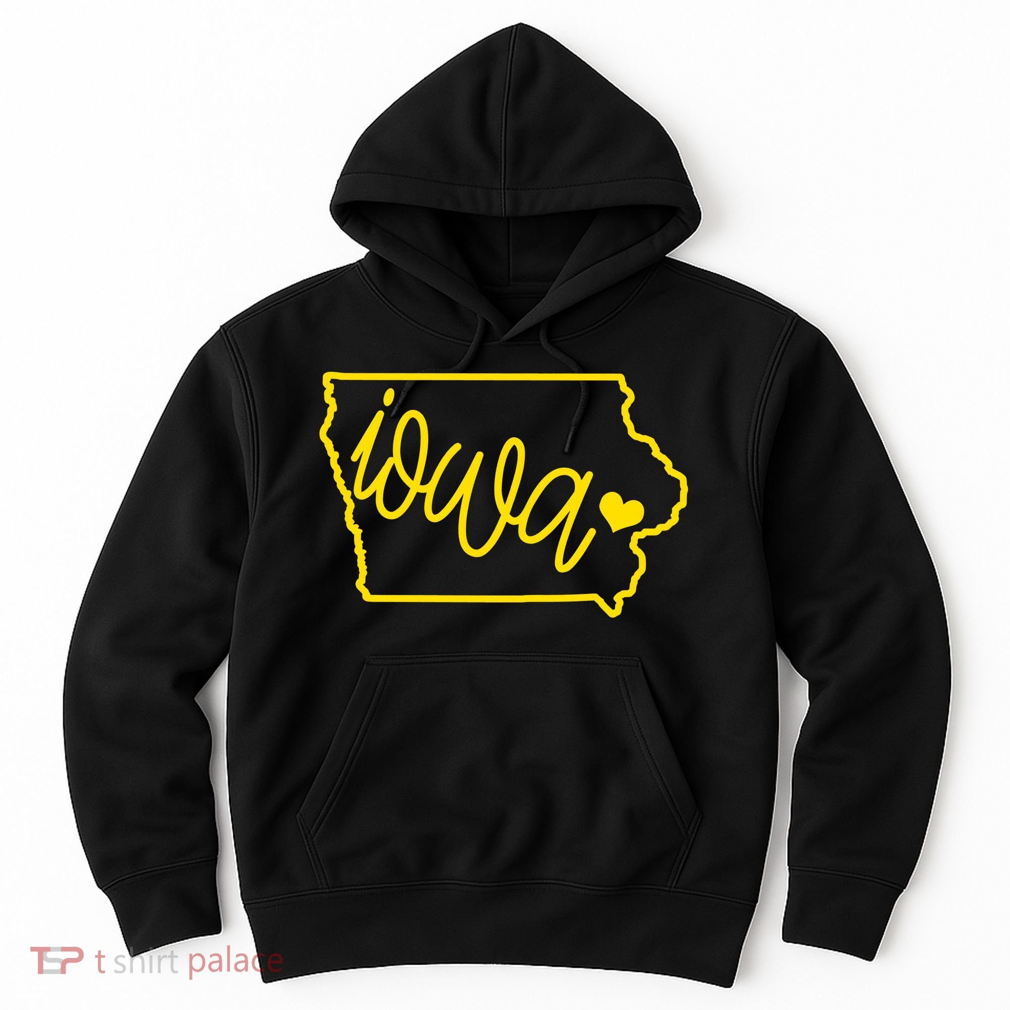 Iowa Map Iowa Lover Heaven Gold Map Hoodie