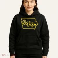 Iowa Map Iowa Lover Heaven Gold Map Hoodie thumb 5