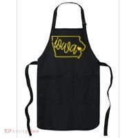 Iowa Map Iowa Lover Heaven Gold Map Apron thumb 0