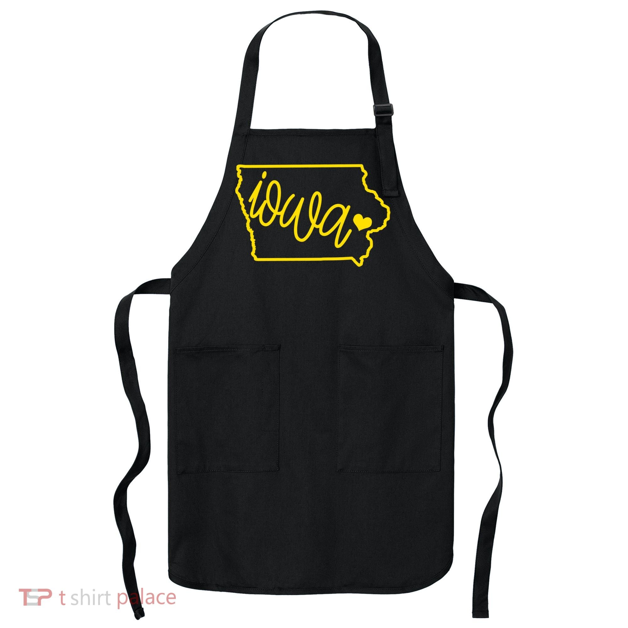 Iowa Map Iowa Lover Heaven Gold Map Apron