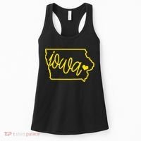 Iowa Map Iowa Lover Heaven Gold Map Women's Tank Top thumb 0