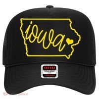 Iowa Map Iowa Lover Heaven Gold Map Hat thumb 0