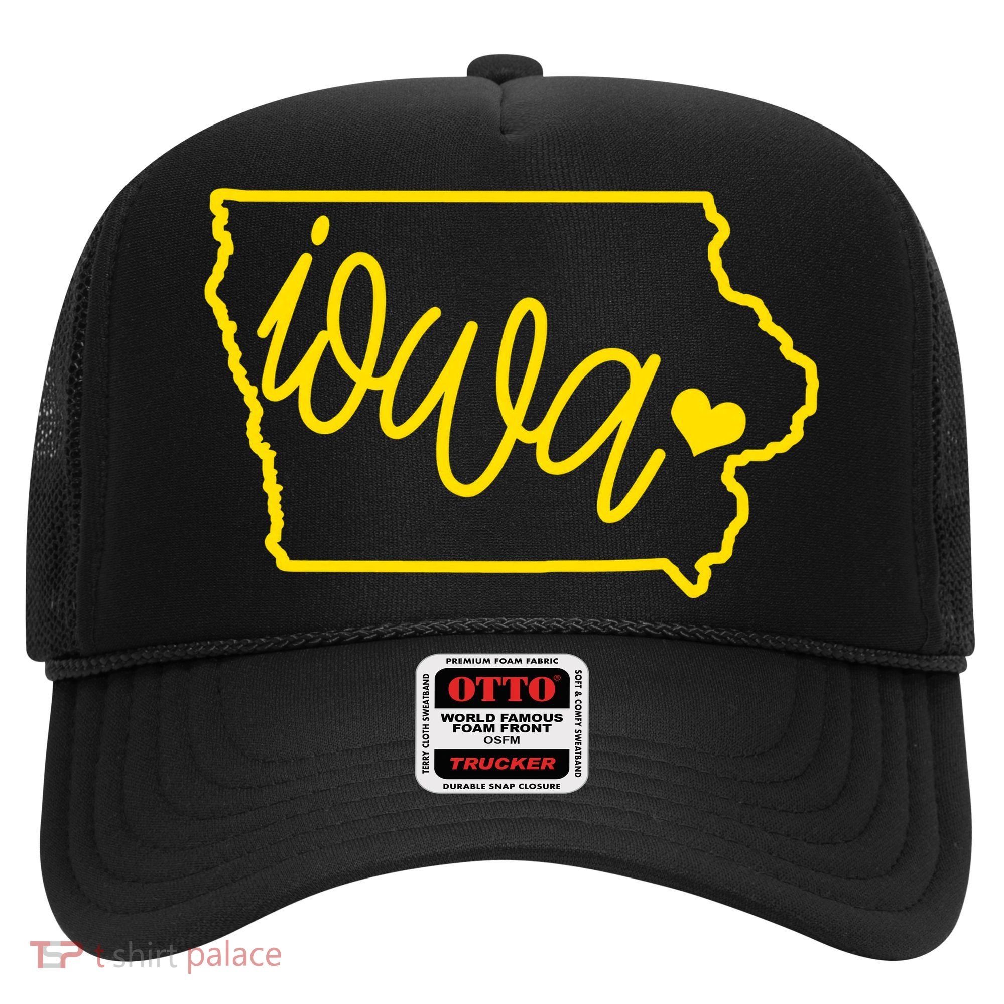 Iowa Map Iowa Lover Heaven Gold Map Hat