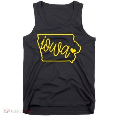 Iowa Map Iowa Lover Heaven Gold Map Tank Top