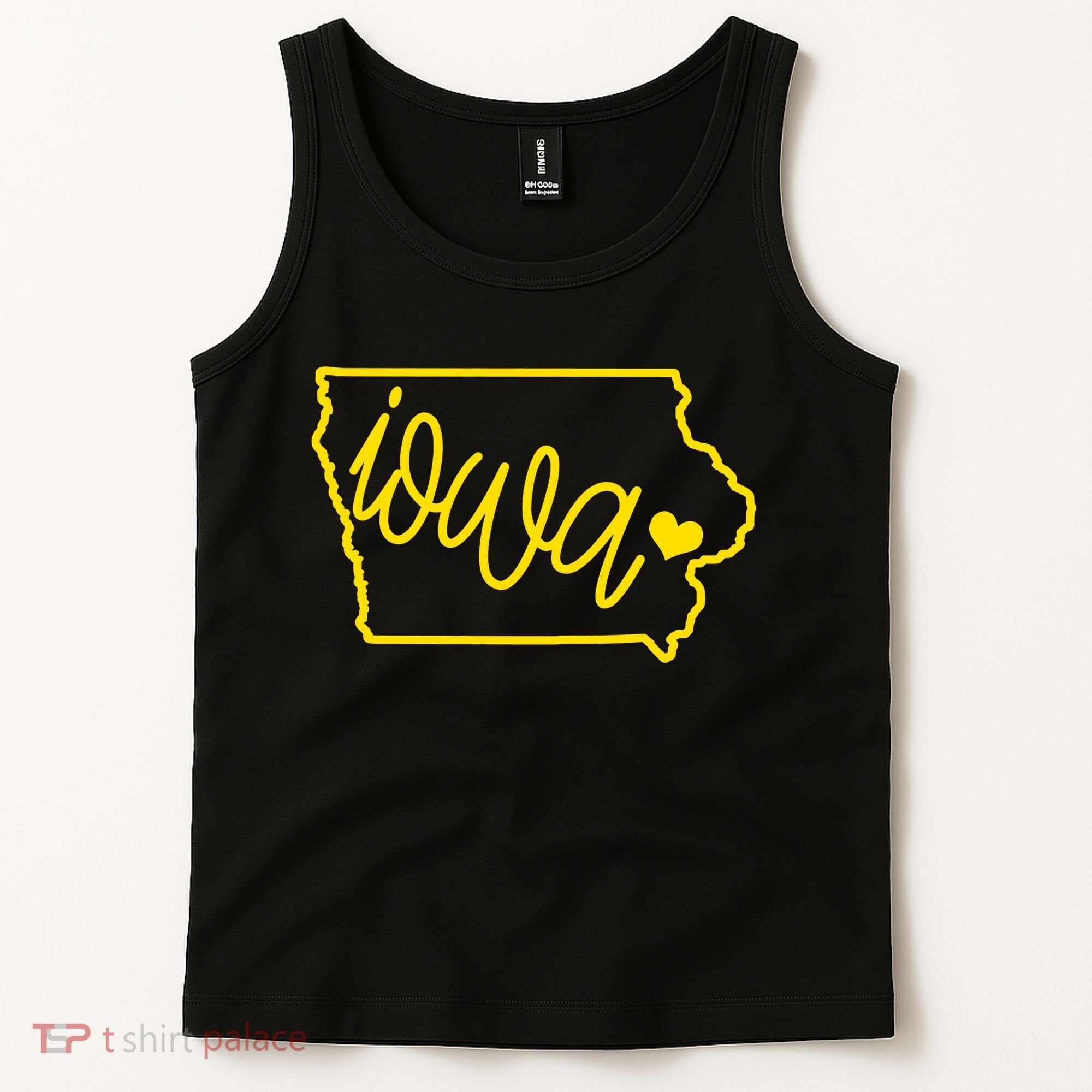 Iowa Map Iowa Lover Heaven Gold Map Tank Top