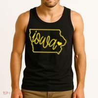 Iowa Map Iowa Lover Heaven Gold Map Tank Top thumb 3