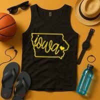 Iowa Map Iowa Lover Heaven Gold Map Tank Top thumb 4