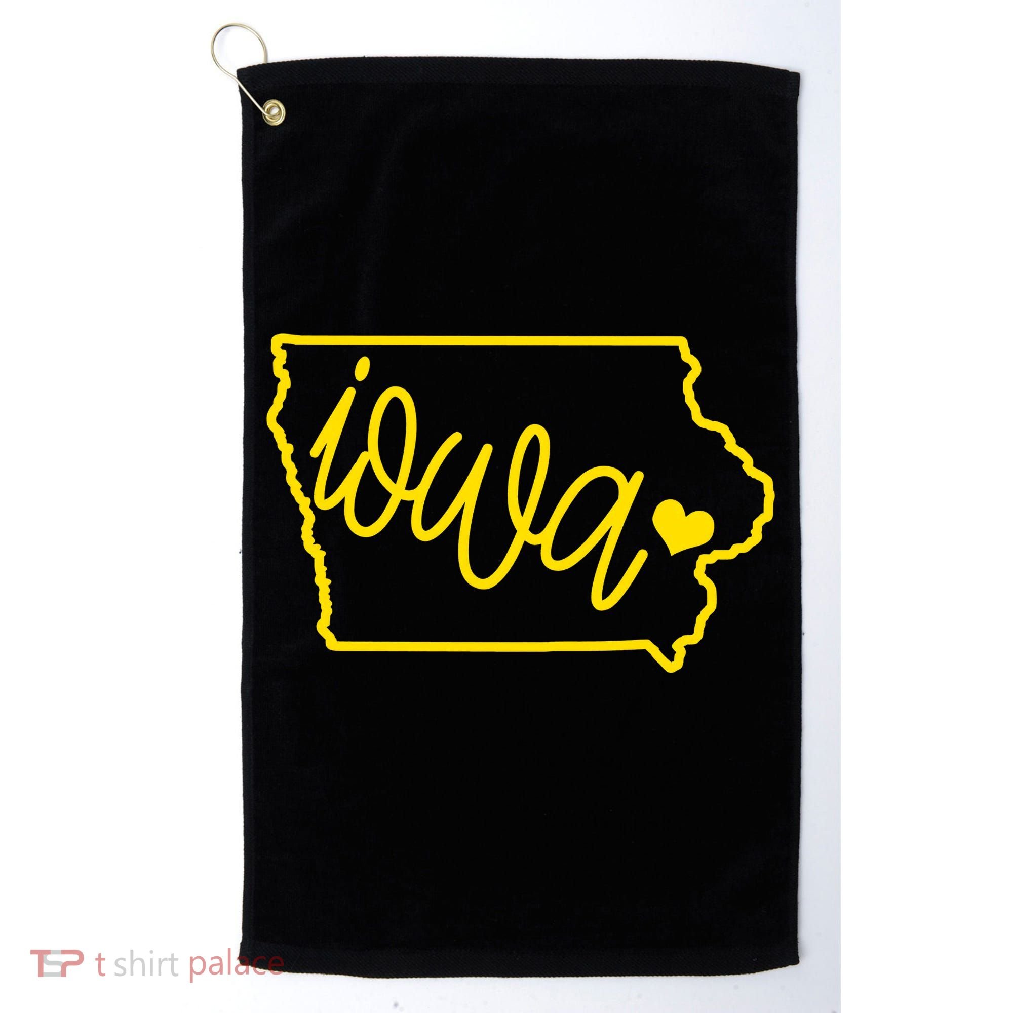 Iowa Map Iowa Lover Heaven Gold Map Golf Towel