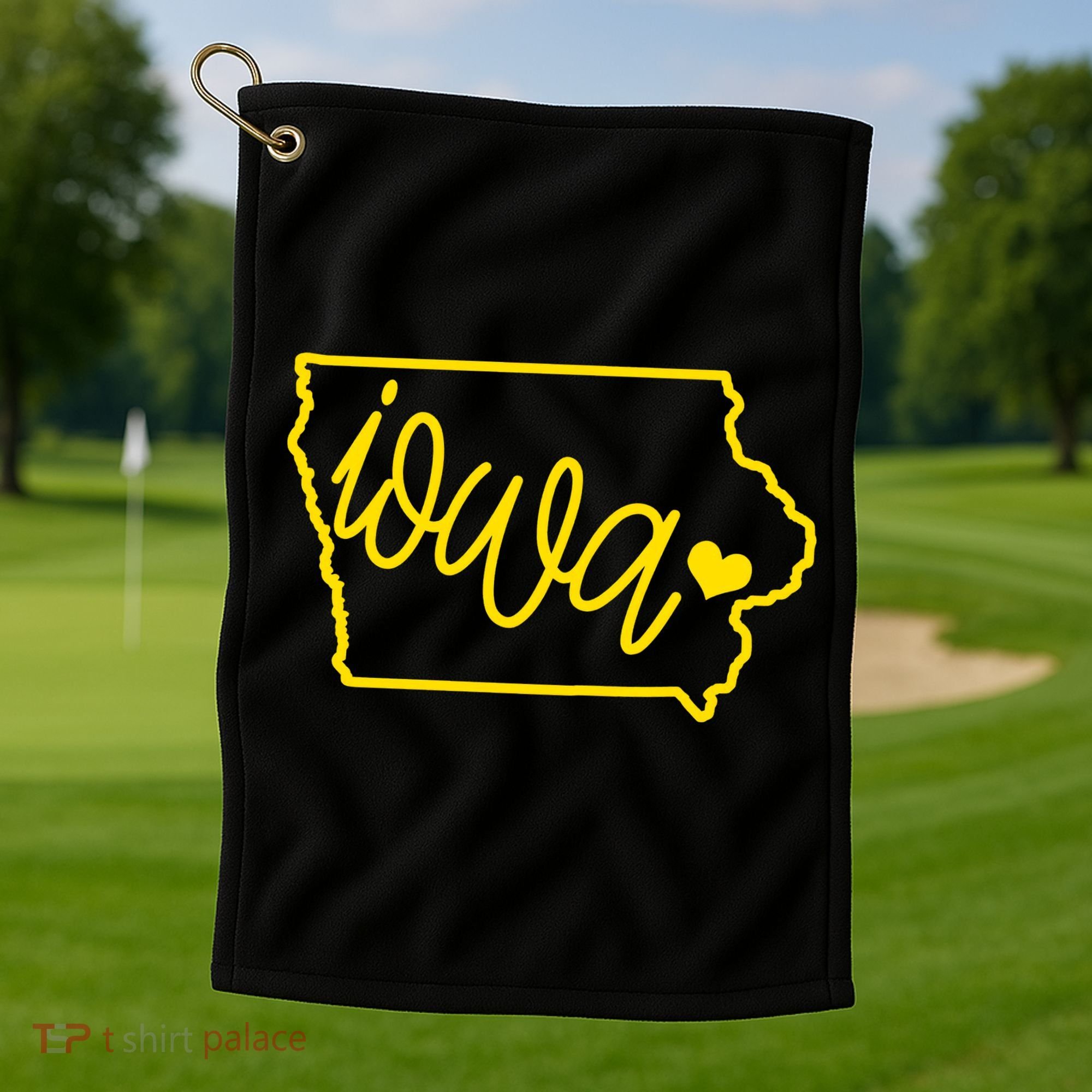 Iowa Map Iowa Lover Heaven Gold Map Golf Towel