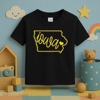 Iowa Map Iowa Lover Heaven Gold Map Toddler T-Shirt thumb 3