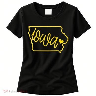 Iowa Map Iowa Lover Heaven Gold Map Women's T-Shirt