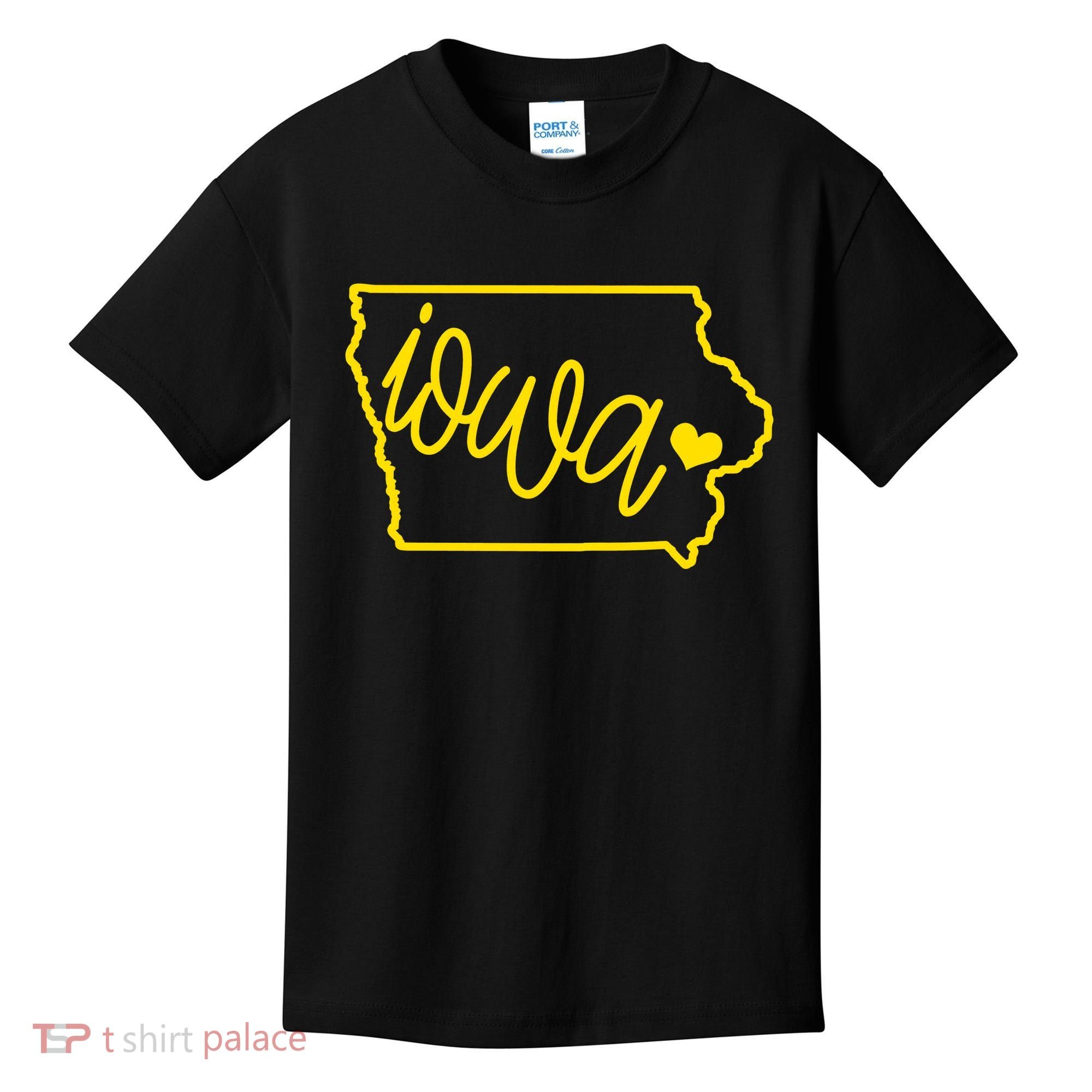 Iowa Map Iowa Lover Heaven Gold Map Kids T-Shirt