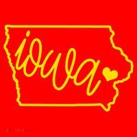 Iowa Map Iowa Lover Heaven Gold Map Santa Hat thumb 1
