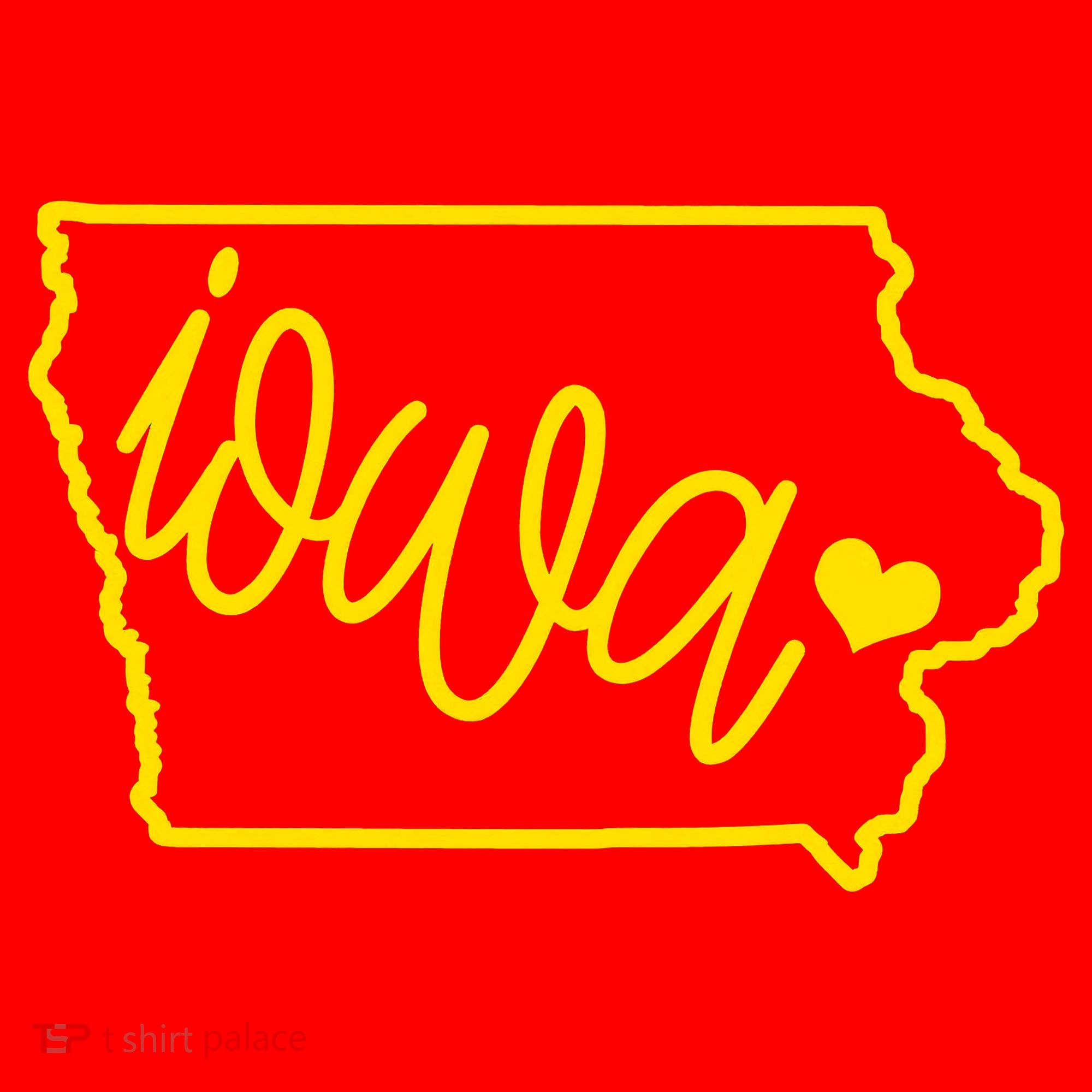 Iowa Map Iowa Lover Heaven Gold Map Santa Hat
