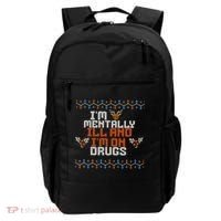 IM Mentally Ill And IM On Drugs Ugly Christmas Backpack thumb 0