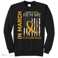 In March I Wear Orange For My Wife Multiple Sclerosis Flag Sweatshirt thumb 0