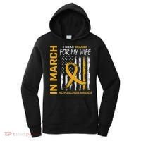 In March I Wear Orange For My Wife Multiple Sclerosis Flag Women's Hoodie thumb 0