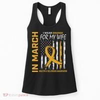 In March I Wear Orange For My Wife Multiple Sclerosis Flag Women's Tank Top thumb 0