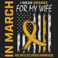 In March I Wear Orange For My Wife Multiple Sclerosis Flag Hat thumb 2