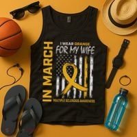 In March I Wear Orange For My Wife Multiple Sclerosis Flag Tank Top thumb 4