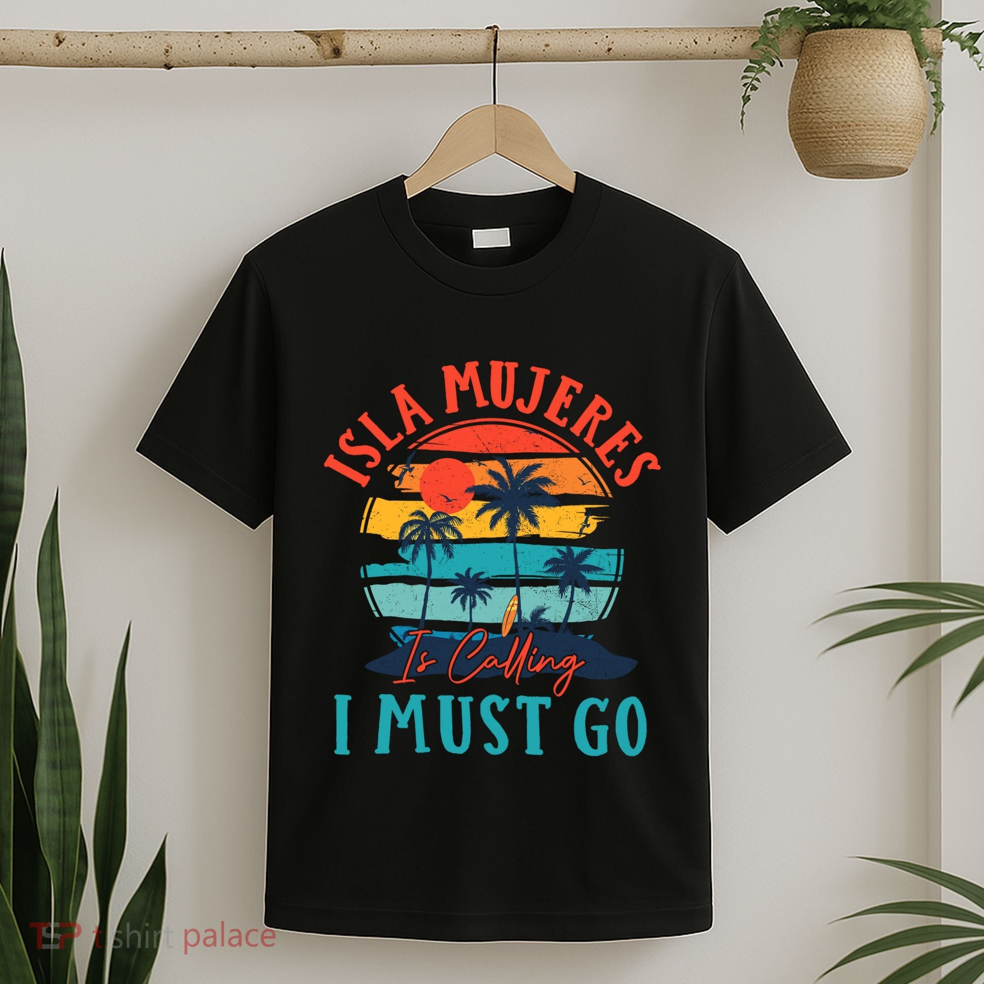 Isla Mujeres Is Calling I Must Go Beach Vacation Vintage T-Shirt