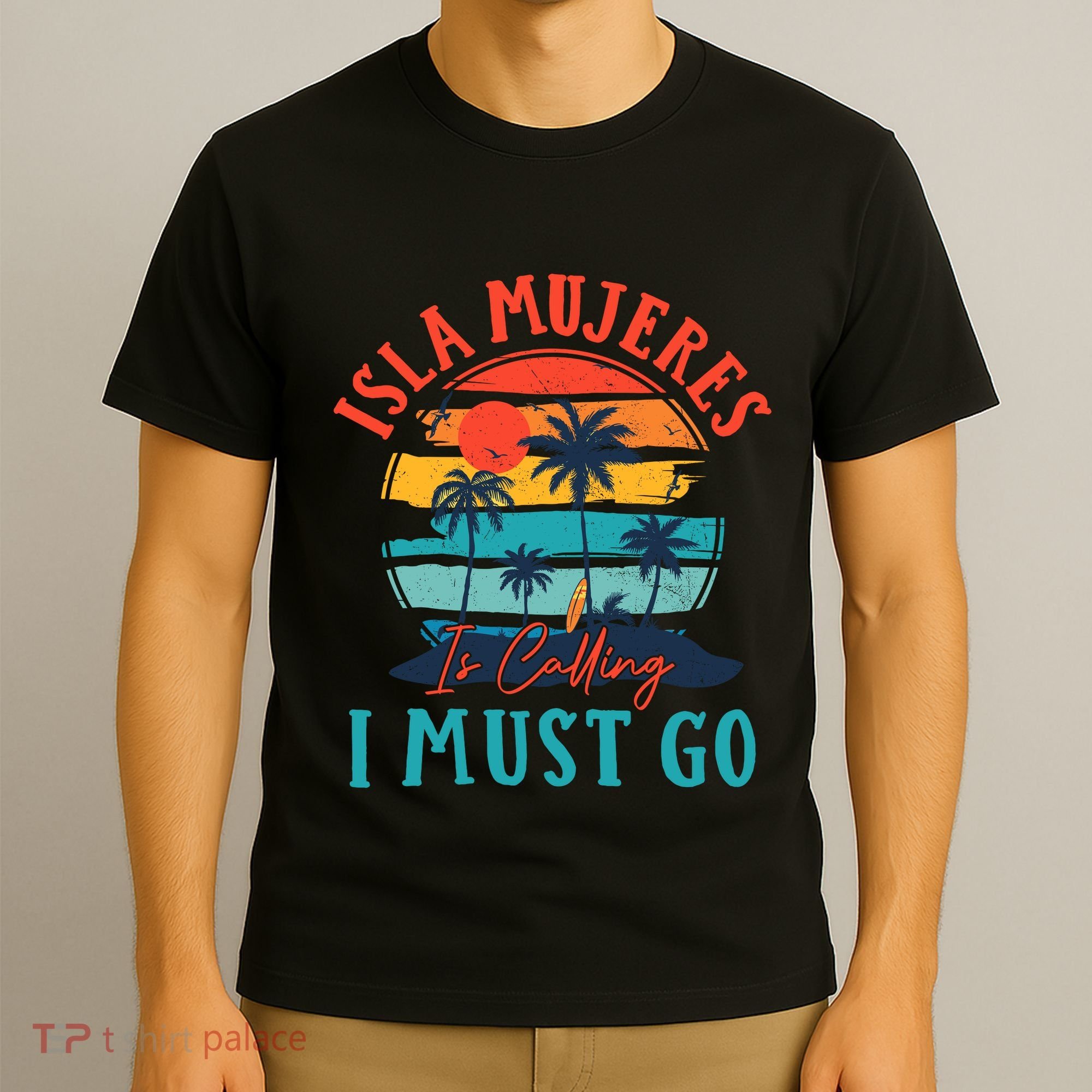 Isla Mujeres Is Calling I Must Go Beach Vacation Vintage T-Shirt