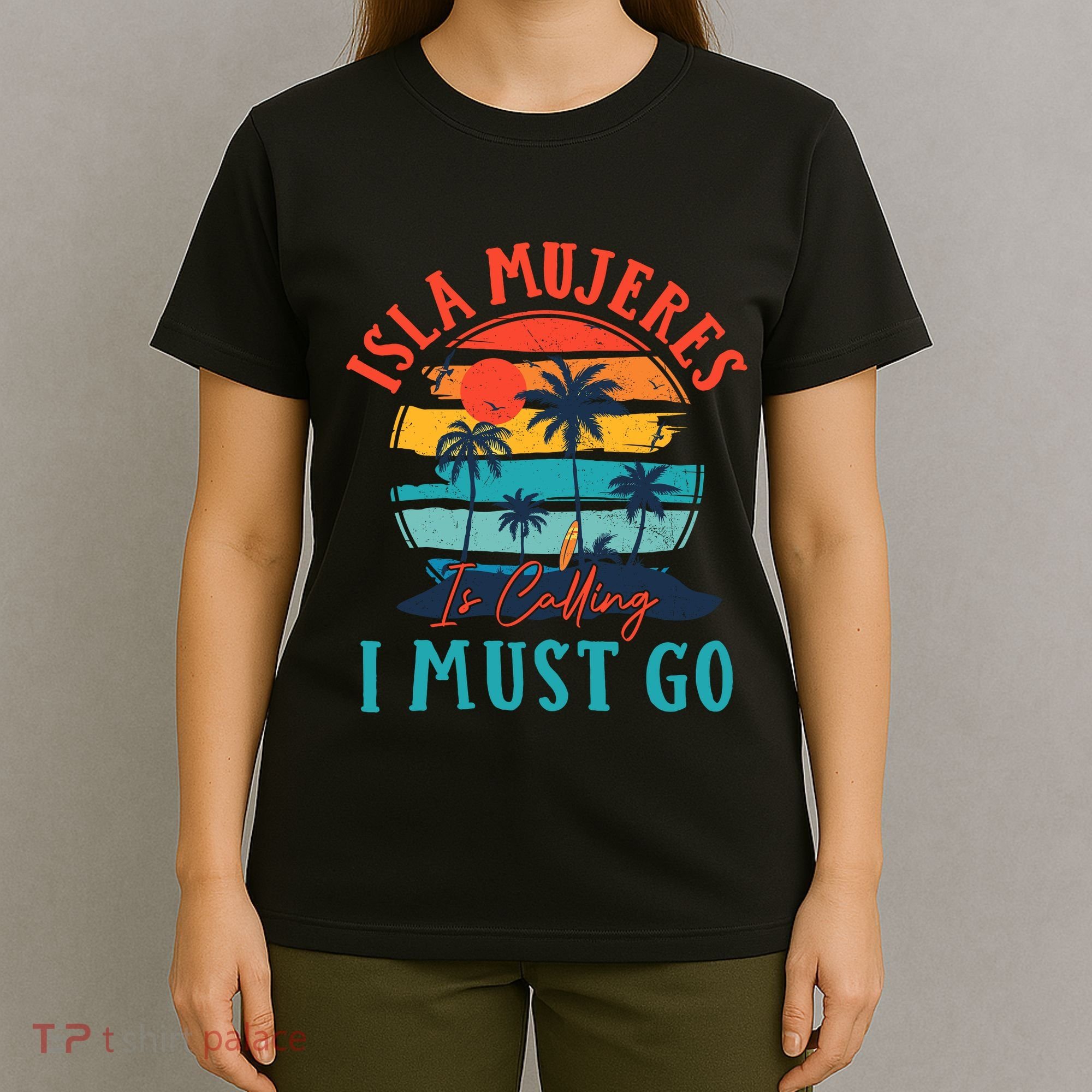 Isla Mujeres Is Calling I Must Go Beach Vacation Vintage T-Shirt