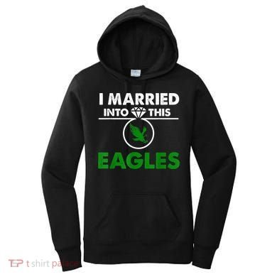 i married into this eagles design Quote apparel cool saying Women's Hoodie