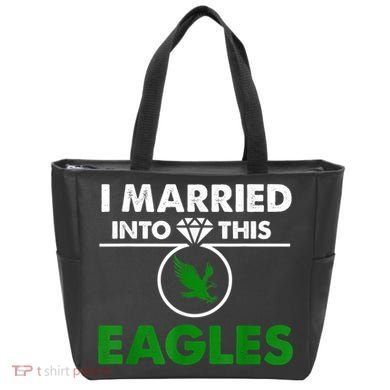 i married into this eagles design Quote apparel cool saying Tote Bag