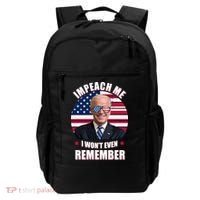 Impeach Me I Won't Even Remember Joe Biden American Flag Funny Backpack thumb 0