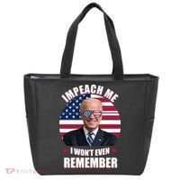 Impeach Me I Won't Even Remember Joe Biden American Flag Funny Tote Bag thumb 0