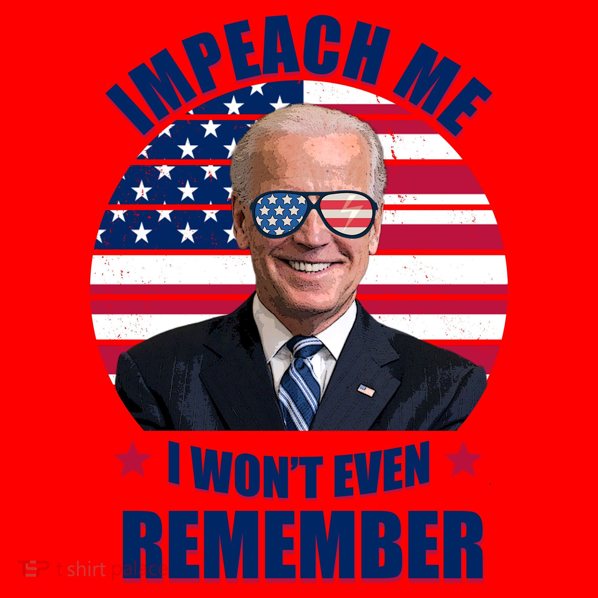 Impeach Me I Won't Even Remember Joe Biden American Flag Funny Santa Hat