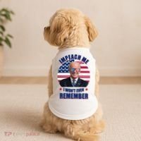 Impeach Me I Won't Even Remember Joe Biden American Flag Funny Doggie Tank thumb 2