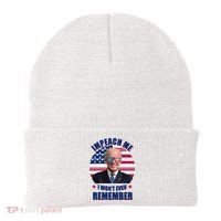 Impeach Me I Won't Even Remember Joe Biden American Flag Funny Beanie thumb 0