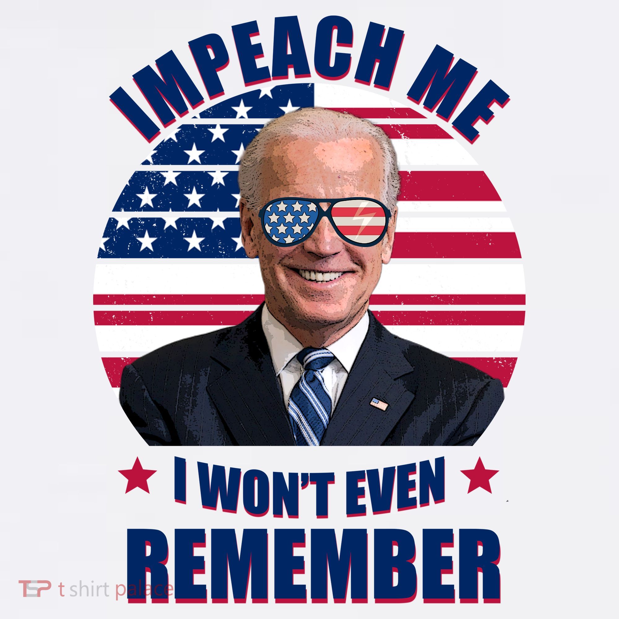 Impeach Me I Won't Even Remember Joe Biden American Flag Funny Women's Tank Top