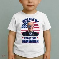 Impeach Me I Won't Even Remember Joe Biden American Flag Funny Toddler T-Shirt thumb 2
