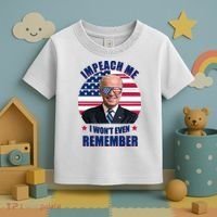 Impeach Me I Won't Even Remember Joe Biden American Flag Funny Toddler T-Shirt thumb 3