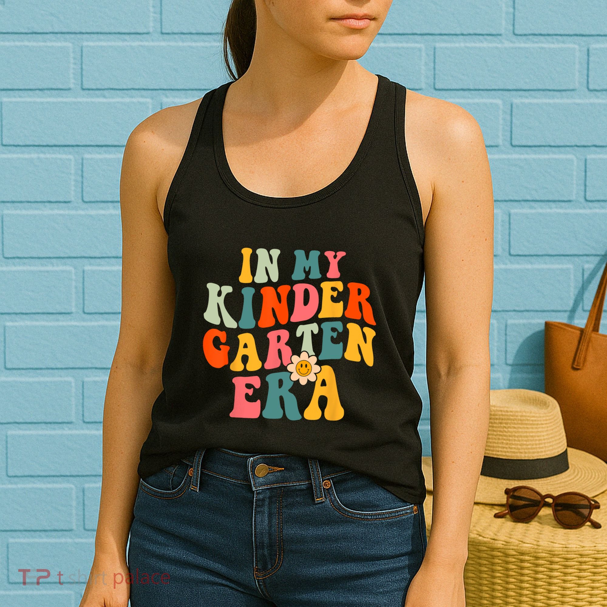In My Kindergarten Teacher Era Shirts Kinder Groovy Retro Women's Tank Top