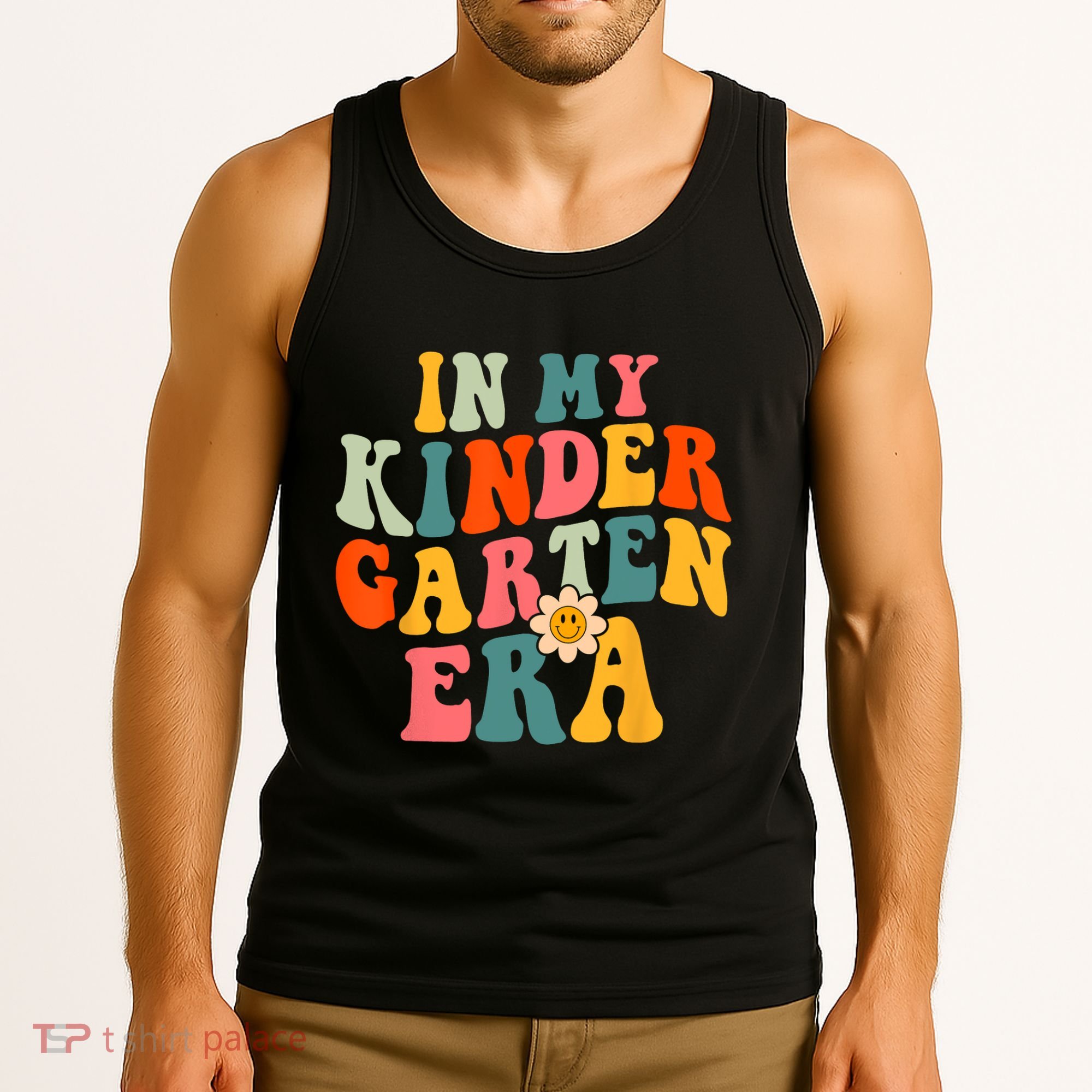 In My Kindergarten Teacher Era Shirts Kinder Groovy Retro Tank Top