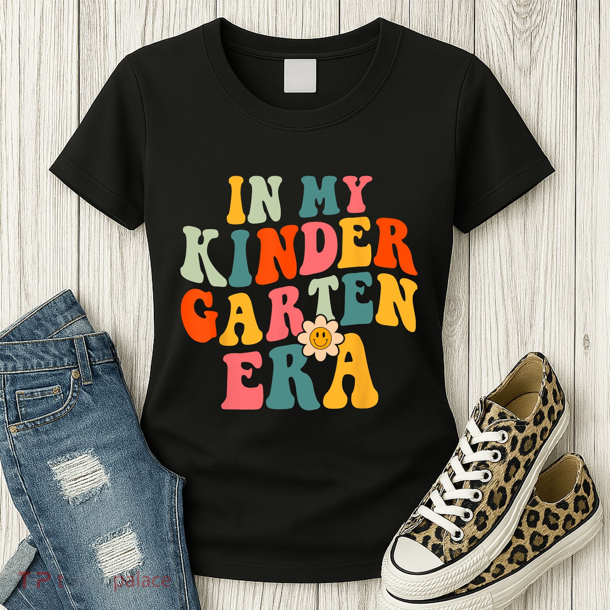 In My Kindergarten Teacher Era Shirts Kinder Groovy Retro Women's T-Shirt