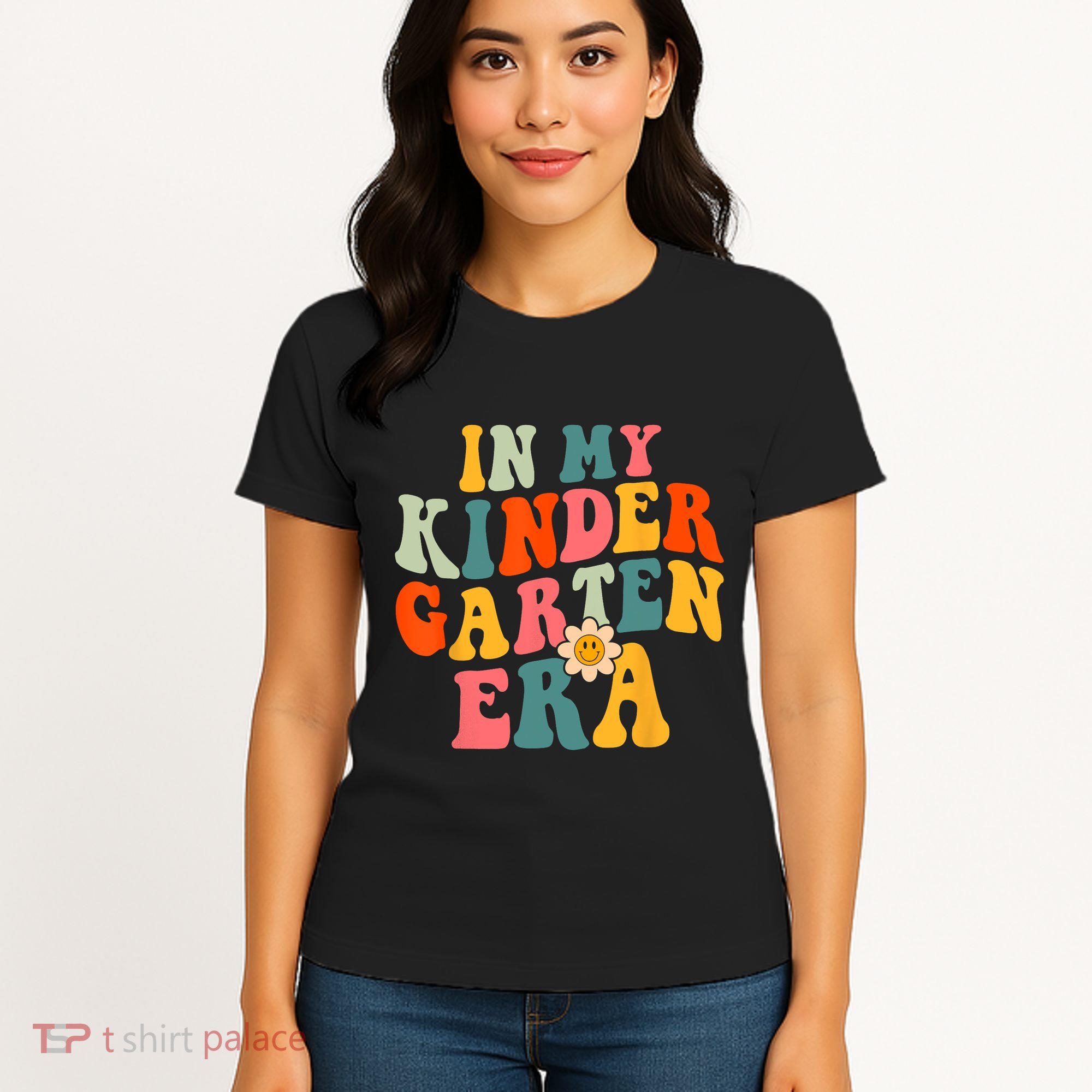 In My Kindergarten Teacher Era Shirts Kinder Groovy Retro Women's T-Shirt