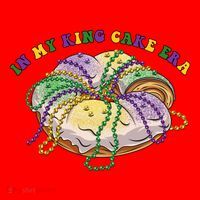 In My King Cake Era Mardi Gras Santa Hat thumb 1