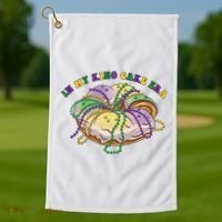 In My King Cake Era Mardi Gras Golf Towel thumb 1