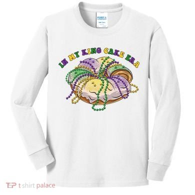 In My King Cake Era Mardi Gras Kids Long Sleeve Shirt