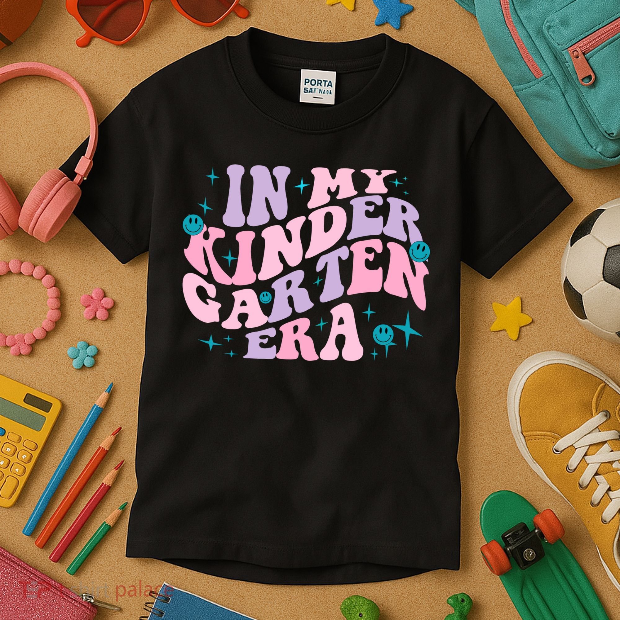 In My Kindergarten Era Groovy Back To School Teacher Student Kids T-Shirt