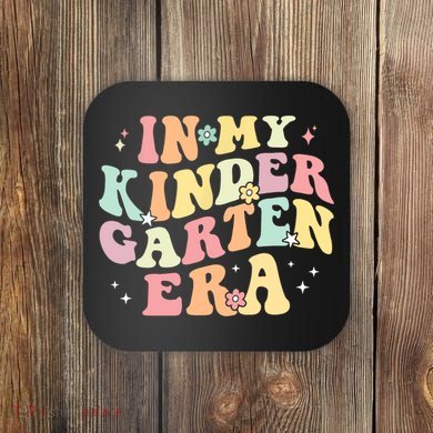 In My Kindergarten Era Retro Back To School Teacher Student Coaster